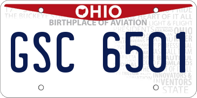 OH license plate GSC6501