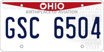 OH license plate GSC6504