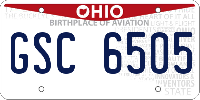 OH license plate GSC6505