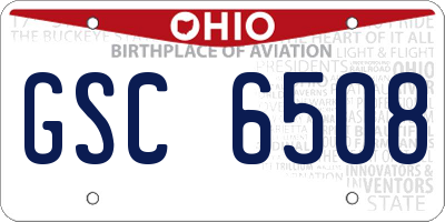 OH license plate GSC6508