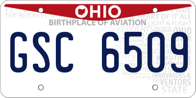 OH license plate GSC6509