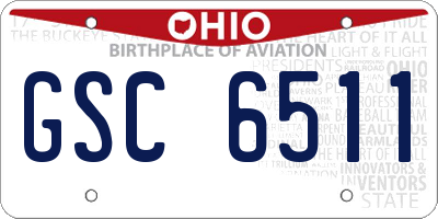 OH license plate GSC6511