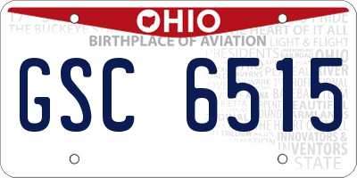 OH license plate GSC6515