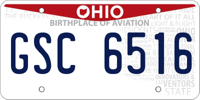 OH license plate GSC6516