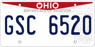 OH license plate GSC6520