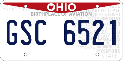 OH license plate GSC6521