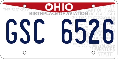 OH license plate GSC6526