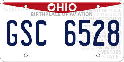 OH license plate GSC6528