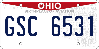 OH license plate GSC6531