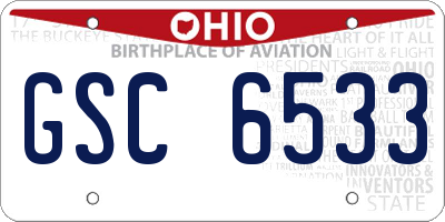 OH license plate GSC6533