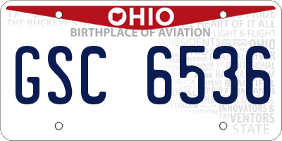 OH license plate GSC6536