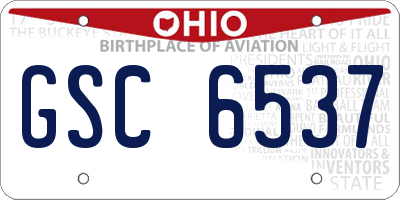 OH license plate GSC6537