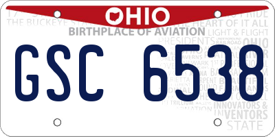 OH license plate GSC6538