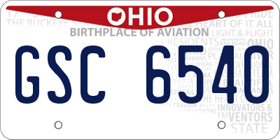 OH license plate GSC6540