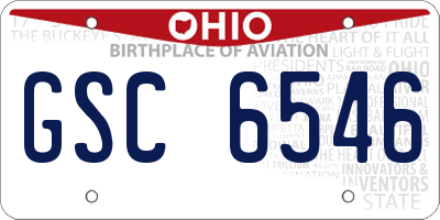 OH license plate GSC6546