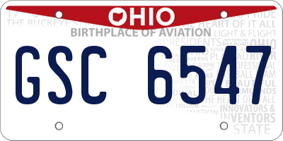 OH license plate GSC6547