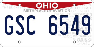 OH license plate GSC6549