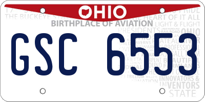 OH license plate GSC6553