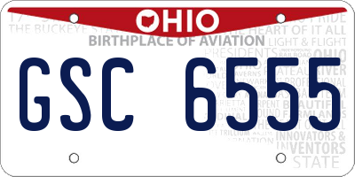 OH license plate GSC6555