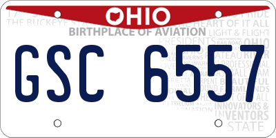 OH license plate GSC6557