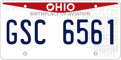 OH license plate GSC6561