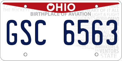 OH license plate GSC6563