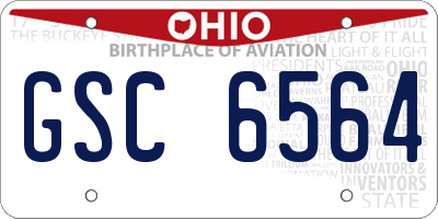 OH license plate GSC6564