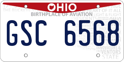 OH license plate GSC6568