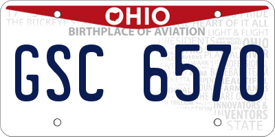 OH license plate GSC6570