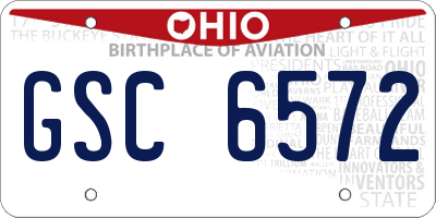 OH license plate GSC6572