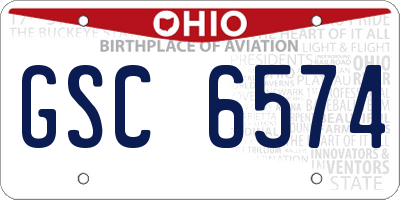 OH license plate GSC6574