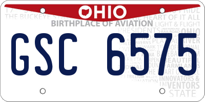 OH license plate GSC6575