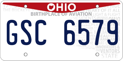 OH license plate GSC6579