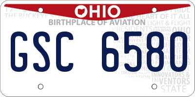 OH license plate GSC6580