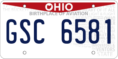 OH license plate GSC6581