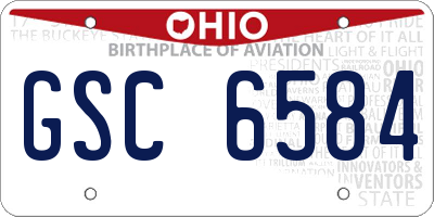 OH license plate GSC6584