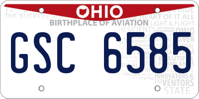 OH license plate GSC6585