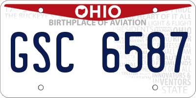 OH license plate GSC6587