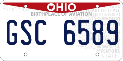 OH license plate GSC6589