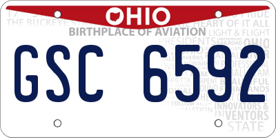 OH license plate GSC6592