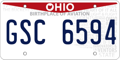 OH license plate GSC6594