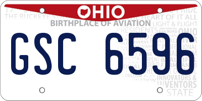 OH license plate GSC6596