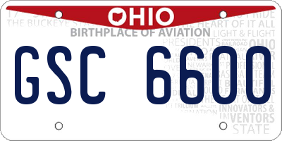 OH license plate GSC6600