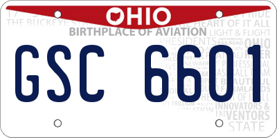 OH license plate GSC6601