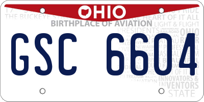 OH license plate GSC6604