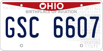 OH license plate GSC6607