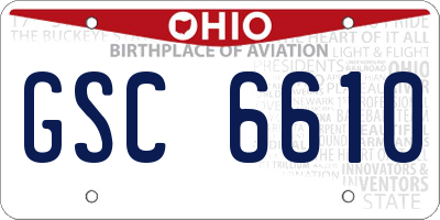 OH license plate GSC6610