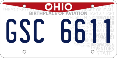 OH license plate GSC6611