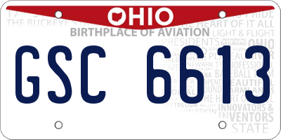 OH license plate GSC6613