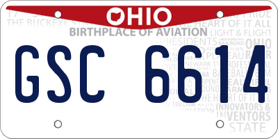 OH license plate GSC6614